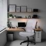 SILLA DE OFICINA CON MALLA COLOR GRIS