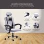 SILLA DE ESCRITORIO OFICINA ERGONÓMICA RECLINABLE COLOR GRIS