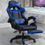 SILLA GAMER ERGONÓMICA RECLINABLE CON DESCANSA PIES COLOR AZUL