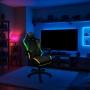 SILLA GAMING CON REPOSAPIES Y LUZ LED PREMIUM GAMER COLOR NEGRO
