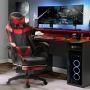 SILLA GAMER ERGONÓMICA RECLINABLE CON DESCANSA PIES COLOR ROJO