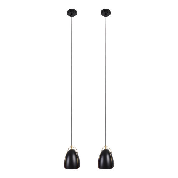 LÁMPARA COLGANTE INCANDESCENTE 1.50 M X 18 CM NEGRO 2 PIEZAS