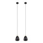 LÁMPARA COLGANTE INCANDESCENTE 1.50 M X 18 CM NEGRO 2 PIEZAS