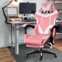 SILLA GAMER ESCRITORIO ERGONÓMICA RECLINABLE ROSA