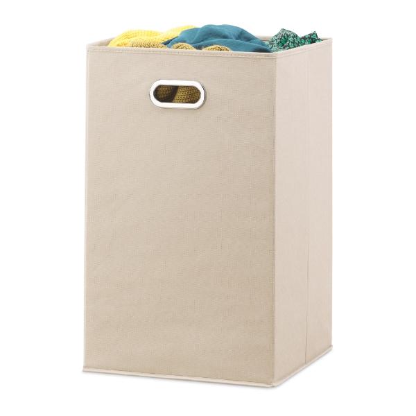 CESTO PARA ROPA DE TELA COLOR BEIGE