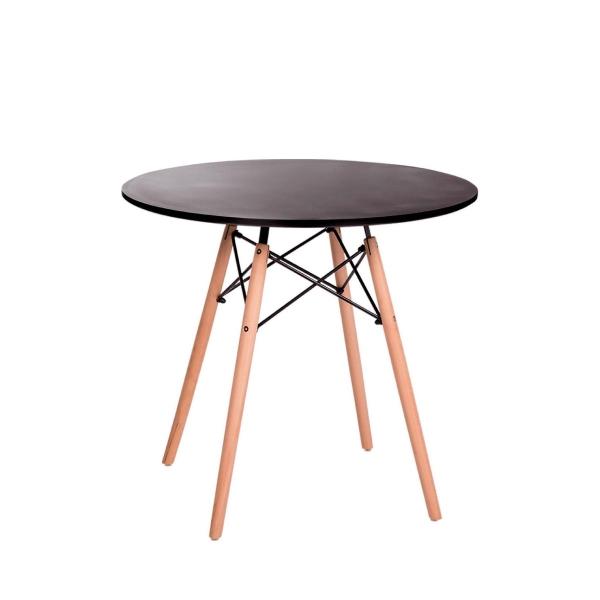 MESA DE CENTRO REDONDA MADERA COLOR NEGRO