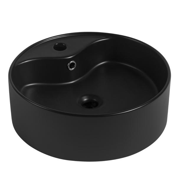 OVALIN CERAMICO REDONDO ASTI NEGRO MATE