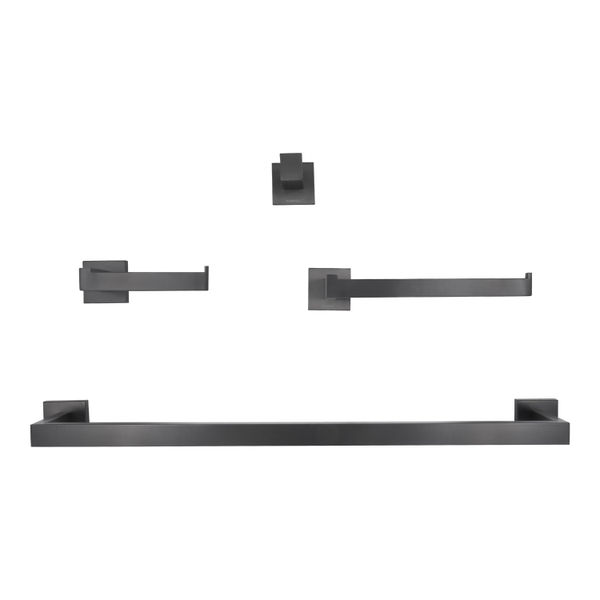 SET DE 4 ACCESORIOS PARA BAÑO ACERO INOXIDABLE