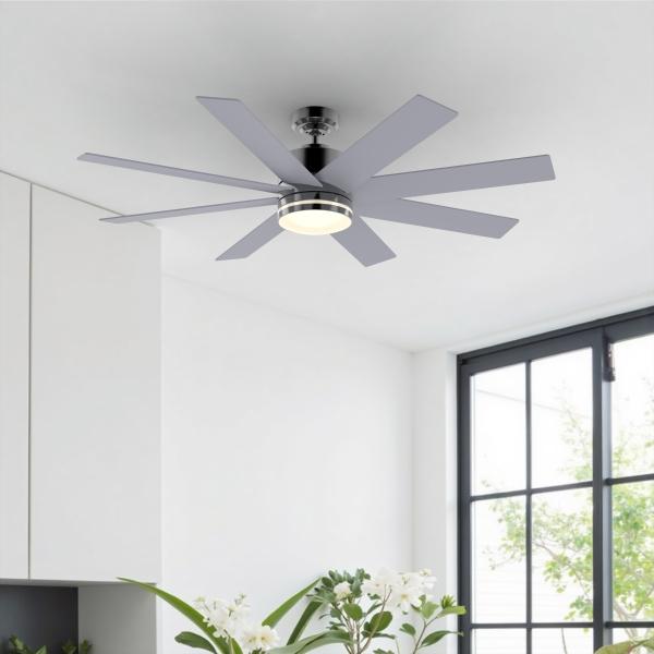 VENTILADOR DE TECHO PICHARD 60" CLÁSICO PARA INTERIOR CON LED INTEGRADO NEGRO