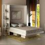 CAMA ABATIBLE CON ESTANTES BLANCO MADERA