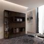 CAMA ABATIBLE CON ESTANTES CAFÉ MADERA