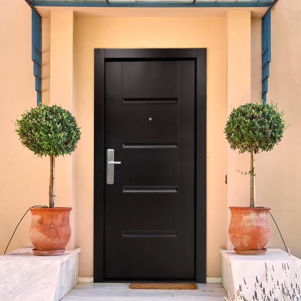 PUERTA DE SEGURIDAD BASIC 8P CHOCOLATE DERECHA 96 X 213 CM