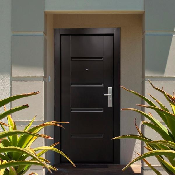 PUERTA DE SEGURIDAD BASIC 8P CHOCOLATE IZQUIERDA 96 X 213 CM