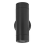 LÁMPARA DE SOBREPONER EN MURO TIPO ARBOTANTE 17.5 X 8 X 8.8 CM 2 LUCES NEGRO SIN FOCO