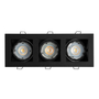 LÁMPARA DE EMPOTRAR EN TECHO TIPO DOWNLIGHT 7.5 X 23.9 X 9 CM 3 LUCES NEGRO LUZ CÁLIDA