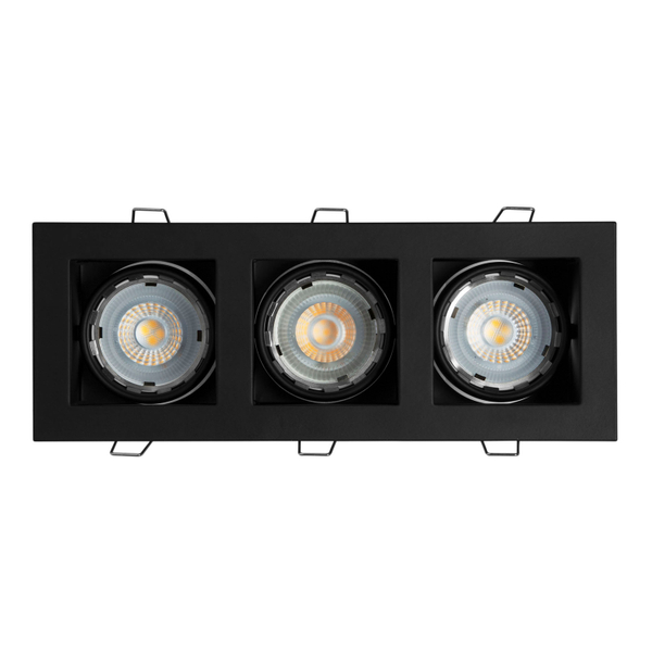 LÁMPARA DE EMPOTRAR EN TECHO TIPO DOWNLIGHT 7.5 X 23.9 X 9 CM 3 LUCES NEGRO LUZ NEUTRA