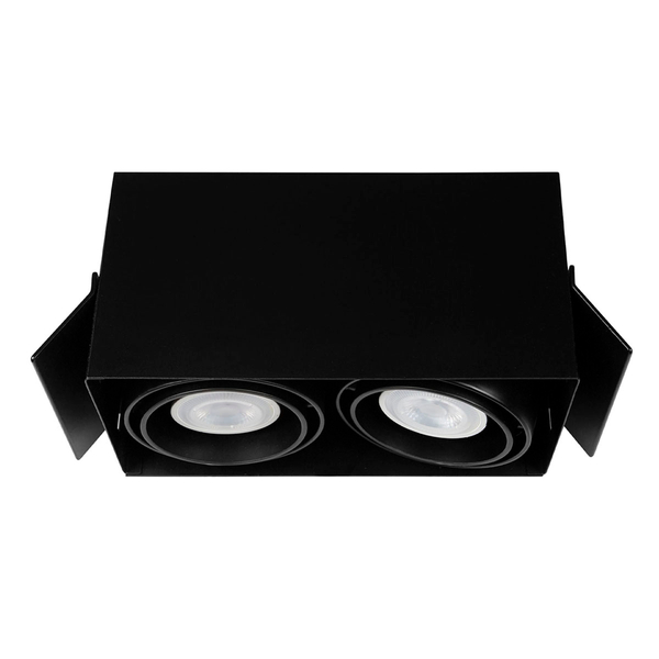 LÁMPARA DE EMPOTRAR EN TECHO TIPO DOWNLIGHT 11 X 20.4 X 10.2 CM 2 LUCES NEGRO SIN FOCO