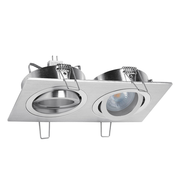 LÁMPARA DE EMPOTRAR EN TECHO TIPO DOWNLIGHT 6.2 X 17.4 X 9.3 CM 2 LUCES ALUMINIO SIN FOCO