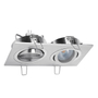 LÁMPARA DE EMPOTRAR EN TECHO TIPO DOWNLIGHT 6.2 X 17.4 X 9.3 CM 2 LUCES ALUMINIO SIN FOCO