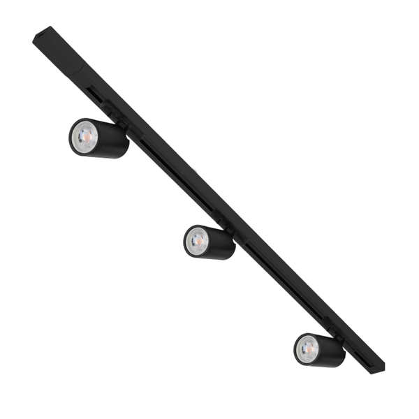 KIT DE 3 LÁMPARAS DE USO EN RIEL EN TECHO TIPO SPOT 1 M X 5.5 X 11.4 CM 3 LUCES NEGRO LUZ CÁLIDA