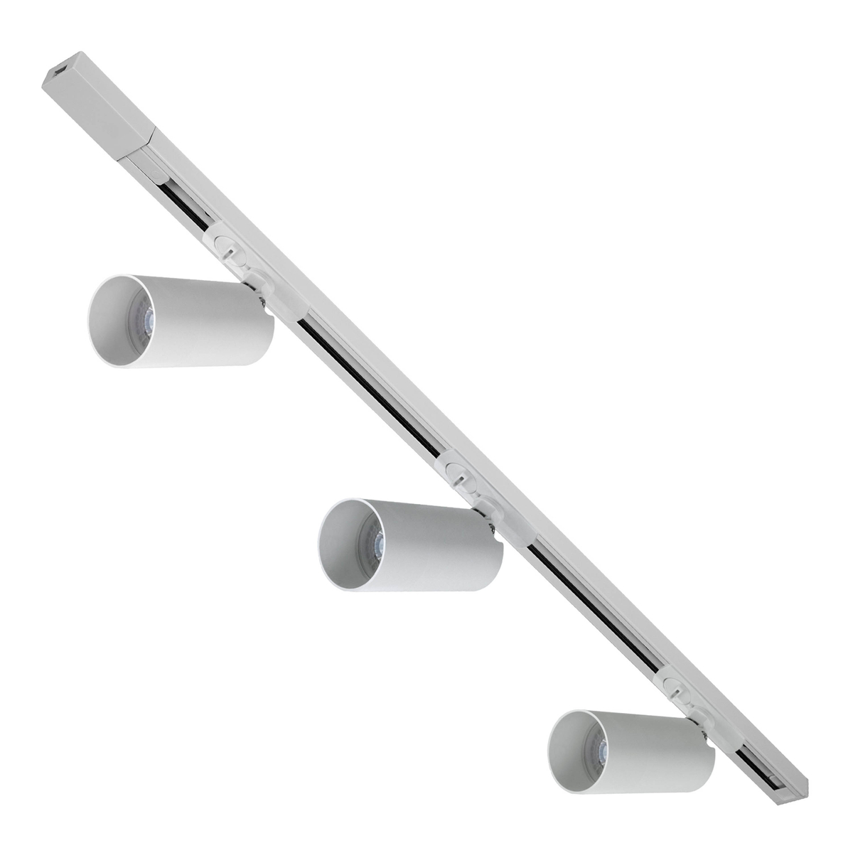 Kit de 3 lámparas de uso en riel en techo tipo spot 14.3 cm x 1 m 3 luces negro luz fría
