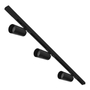 KIT DE 3 LÁMPARAS DE USO EN RIEL EN TECHO TIPO SPOT 14.3 CM X 1 M 3 LUCES NEGRO LUZ CÁLIDA