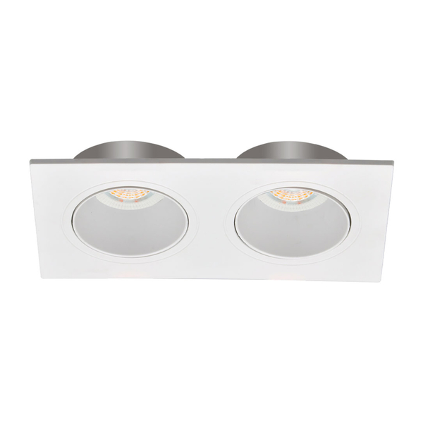 LÁMPARA DE EMPOTRAR EN TECHO TIPO SPOT 3.1 X 17.3 X 9.2 CM 2 LUCES BLANCO LUZ CÁLIDA