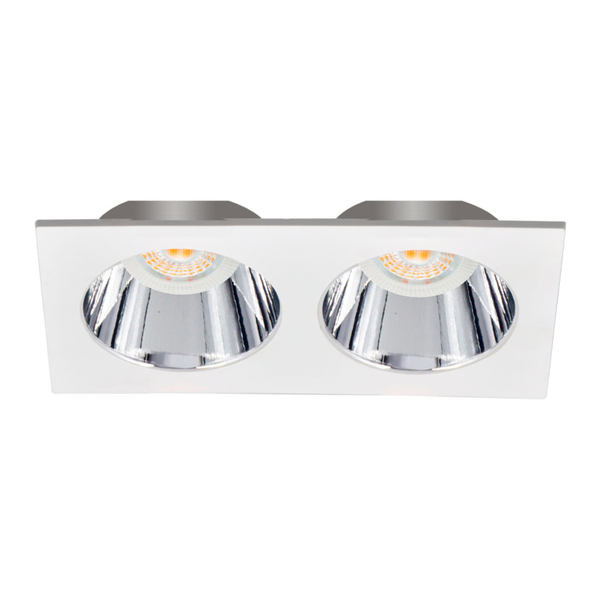 LÁMPARA DE EMPOTRAR EN TECHO TIPO SPOT 3.1 X 17.3 X 9.2 CM 2 LUCES BLANCO LUZ CÁLIDA