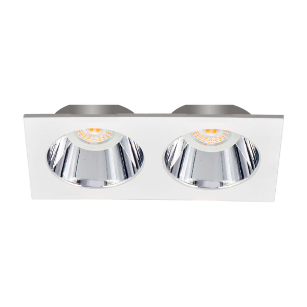 LÁMPARA DE EMPOTRAR EN TECHO TIPO SPOT 3.1 X 17.3 X 9.2 CM 2 LUCES BLANCO LUZ NEUTRA