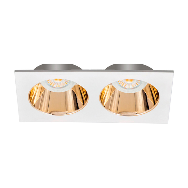 LÁMPARA DE EMPOTRAR EN TECHO TIPO SPOT 3.1 X 17.3 X 9.2 CM 2 LUCES BLANCO SIN FOCO