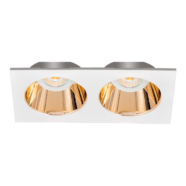 LÁMPARA DE EMPOTRAR EN TECHO TIPO SPOT 3.1 X 17.3 X 9.2 CM 2 LUCES BLANCO LUZ CÁLIDA