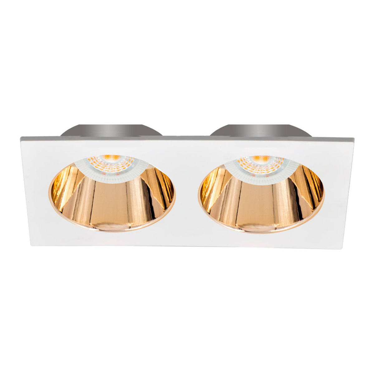 Lámpara de empotrar en techo tipo spot 3.1 x 17.3 x 9.2 cm 2 luces blanco luz cálida