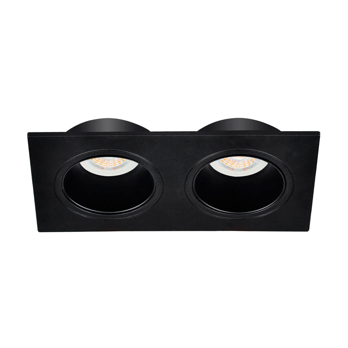 Lámpara de empotrar en techo tipo spot 3.1 x 17.3 x 9.2 cm 2 luces negro sin foco