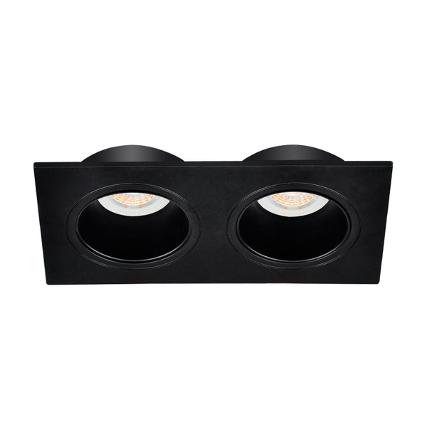 LÁMPARA DE EMPOTRAR EN TECHO, LUZ CALIDA 3000K, COLOR NEGRO, 12W