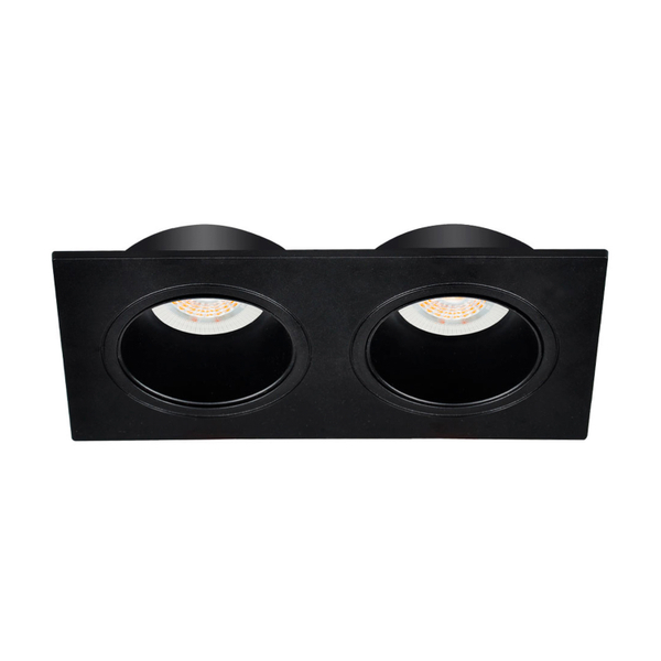 LÁMPARA DE EMPOTRAR EN TECHO TIPO SPOT 3.1 X 17.3 X 9.2 CM 2 LUCES NEGRO LUZ NEUTRA