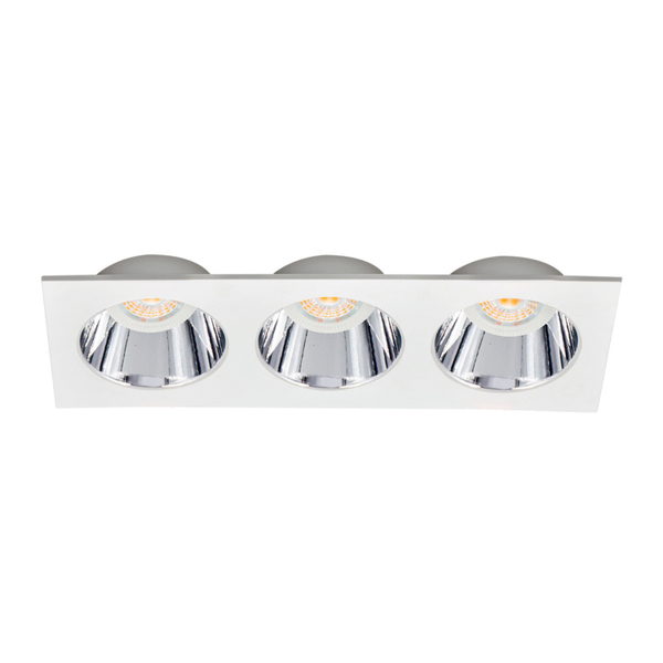 LÁMPARA DE EMPOTRAR EN TECHO TIPO SPOT 3.1 X 25.1 X 9.2 CM 3 LUCES BLANCO SIN FOCO