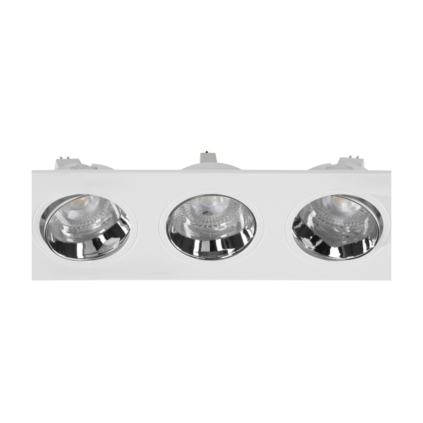 LÁMPARA DE EMPOTRAR EN TECHO TIPO SPOT 3.1 X 25.1 X 9.2 CM 3 LUCES BLANCO LUZ CÁLIDA