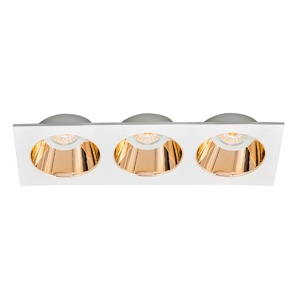 LÁMPARA DE EMPOTRAR EN TECHO TIPO SPOT 3.1 X 25.1 X 9.2 CM 3 LUCES BLANCO LUZ NEUTRA
