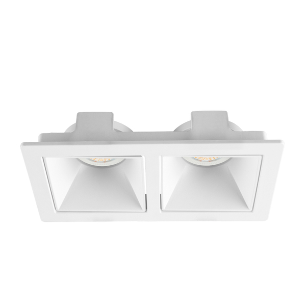LÁMPARA DE EMPOTRAR EN TECHO TIPO SPOT 3.7 X 16.7 X 9 CM 2 LUCES BLANCO SIN FOCO