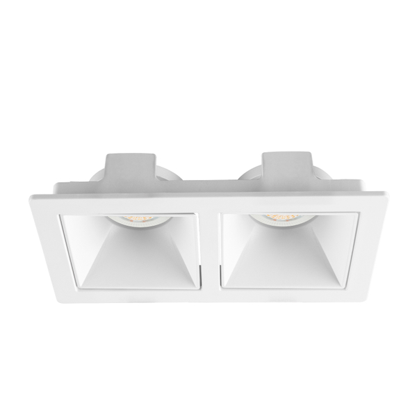 LÁMPARA DE EMPOTRAR EN TECHO TIPO SPOT 3.7 X 16.7 X 9 CM 2 LUCES BLANCO LUZ CÁLIDA