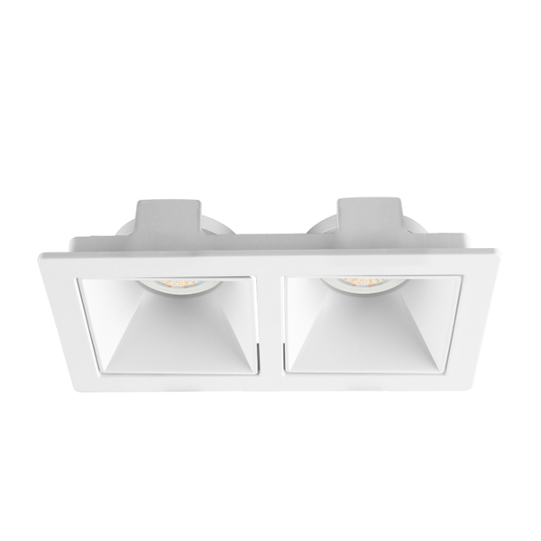 LÁMPARA DE EMPOTRAR EN TECHO TIPO SPOT 3.7 X 16.7 X 9 CM 2 LUCES BLANCO LUZ NEUTRA