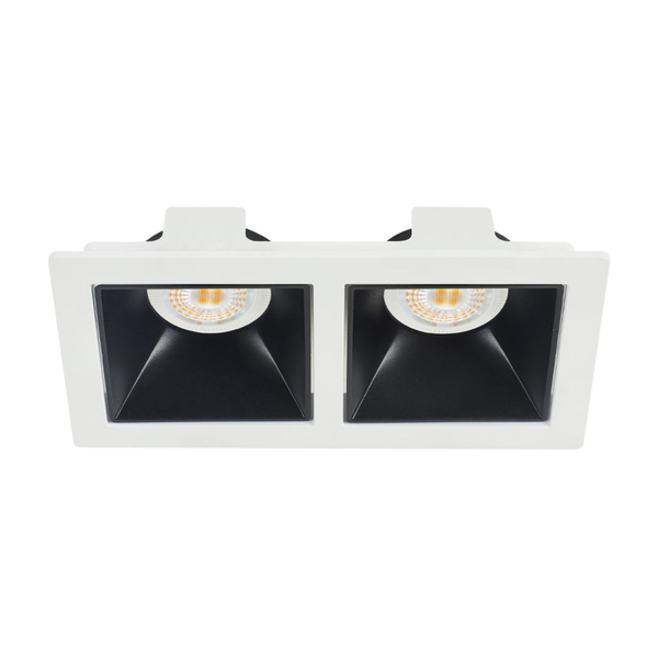 LÁMPARA DE EMPOTRAR EN TECHO TIPO SPOT 3.7 X 16.7 X 9 CM 2 LUCES BLANCO LUZ CÁLIDA