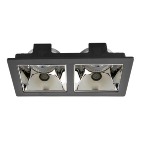 LÁMPARA DE EMPOTRAR EN TECHO TIPO SPOT 3.7 X 16.7 X 9 CM 2 LUCES NEGRO LUZ NEUTRA