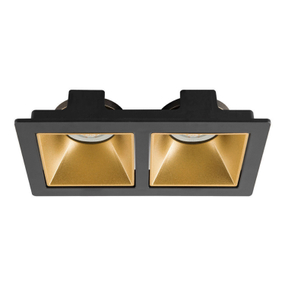 LÁMPARA DE EMPOTRAR EN TECHO TIPO SPOT 3.7 X 16.7 X 9 CM 2 LUCES NEGRO SIN FOCO