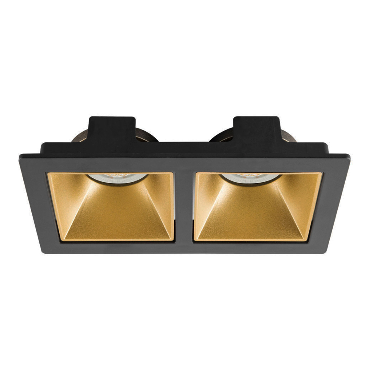 Lámpara de empotrar en techo tipo spot 3.7 x 16.7 x 9 cm 2 luces negro luz neutra