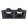 LÁMPARA DE EMPOTRAR EN TECHO TIPO SPOT 3.7 X 16.7 X 9 CM 2 LUCES NEGRO LUZ CÁLIDA