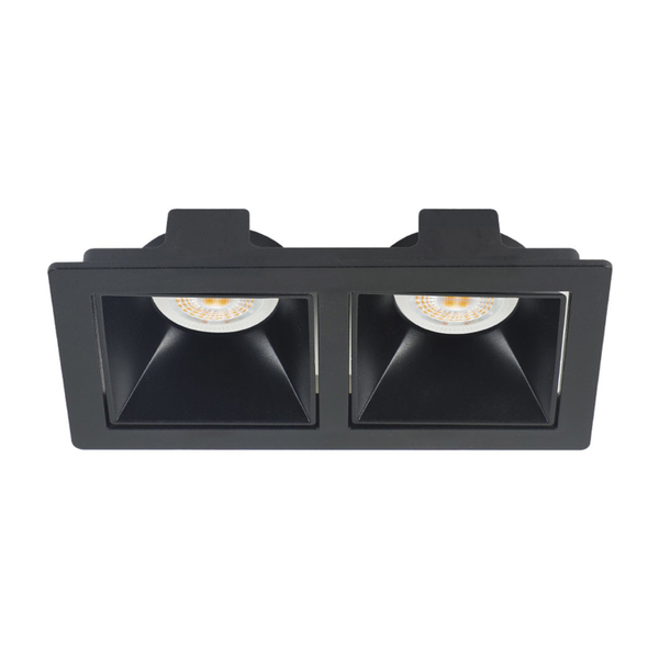 LÁMPARA DE EMPOTRAR EN TECHO TIPO SPOT 3.7 X 16.7 X 9 CM 2 LUCES NEGRO LUZ NEUTRA