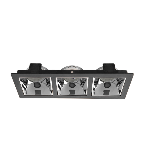 LÁMPARA DE EMPOTRAR EN TECHO TIPO SPOT 3.7 X 24 X 9 CM 3 LUCES NEGRO LUZ NEUTRA