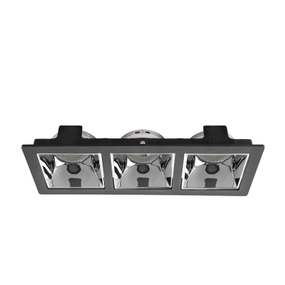 LÁMPARA DE EMPOTRAR EN TECHO TIPO SPOT 3.7 X 24 X 9 CM 3 LUCES NEGRO LUZ NEUTRA
