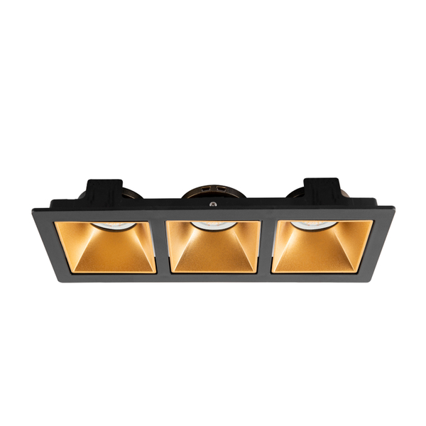 LÁMPARA DE EMPOTRAR EN TECHO TIPO SPOT 3.7 X 24 X 9 CM 3 LUCES NEGRO SIN FOCO